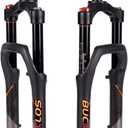 BUCKLOS 20 inch Air MTB Suspension Fork 4.0 Fat Tire, 140mm Travel Spacing Hub 135mm 1 1/8 Straight Tube Manual Lockout 9mm QR Mountain Bike Front Forks, fit Snow Beach XC E-Bikes ect.