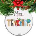 Teacher Appreciation Gifts, 2025 Christmas Ornament, Teacher Memory Ceramic Keepsake, Thank You Gift, End of Year Teacher Appreciation (C5)