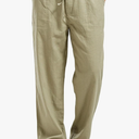 chouyatou Men's Ethnic Stylish Drawstring Elastic Waist Loose Fit Baggy Stripe Linen Harem Beach Pants XL