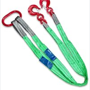 Two Leg Bridle Web Sling 5ft 4409lbs Lifting Slings Straps with G80 Alloy Steel Grab Hooks Polyester Webbing Purple Rigging Straps for Cargo Security Towing and Handling