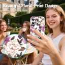 MILPROX Compatible with iPhone 17 Flowers Case 6.3 inch, Cute Pretty Floral Pattern Clear Girly Design for Women Girls, Elegant Aesthetic Classy Shockproof Hard Back Cover - Rose