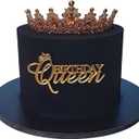 10 x Happy Queen Cake Topper,Acrylic Queen Birthday Cake Decoration for Women Queen Birthday Decorations Cake Decoration Party Supplies