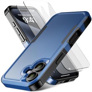for iPhone 16 Case [Shockproof] [Dropproof] [Heavy Duty Protection] [Pocket-Friendly] Slim & Tough Non-Slip Protective Phone Cover for iPhone16 6.1inch, Navy Blue