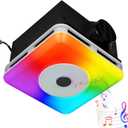 4-in-1 Bathroom Fan with Ligh,Bathroom Exhaust Fan with Bluetooth Speaker & LED Light, 7-Color RGB & 3CCT Adjustable Light, Music Sync, Digital Display, Easy Install,Remote Control