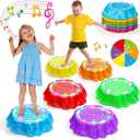 Flooyes Stepping Stones for Kids, 6pcs Light up & Music Non-Slip Stepping Stones, Sensory Toy for Toddler Balance & Coordination Skills, Indoor & Outdoor Toys, Toys for Toddlers Ages 3-5