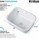 Kraus KEU-12 WHITE Pintura 16 Gauge Undermount Single Bowl Enameled Stainless Steel Kitchen Sink, 23-inch, White Rounded