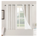 H.VERSAILTEX Primitive Linen Curtains 100% Blackout Curtain Drapes Burlap Fabric Curtains with White Thermal Insulated Liner, Grommet Top Drapes Living Room/Bedroom (2 Panels, 42 x 45 Inch, Ivory)