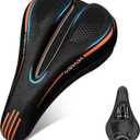 MSDADA Bike Seat Cushion Gel Padded Bike Seat Cover for Men & Women Comfort - Soft Bicycle Seat Cushion for Outdoor, Exercise/Spin/Stationary/Mountain/Road Bikes