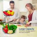 Auledio 2-Tier Countertop Fruit Vegetables Basket Bowl Storage With Banana Hanger, Brone (1)