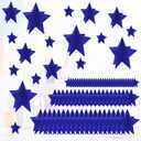 70 Pcs Blue Star Centerpieces for Movie Night Party Decorations 3D 2025 Graduation Table Decor 3 Sizes 8" 5" 3" Red Carpet Film Show Theme Birthday Party Back to School Table Decor Independent Day
