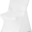 VEVOR Chair Covers, Polyester Spandex Chair Cover, Stretch Slipcovers for Wedding Party Dining Banquet Flat-Front Chair Covers (White-c-XL, 30PCS)