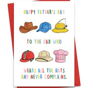 2 x Funny Father's Day Card Gift for Dad, Humorous Decorations for Father's Day from Wife, Daughter, Son, or Husband, Father's Day Card Gift for Dad Father, Appreciation Gifts