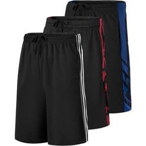 Real Essentials 3 Pack: Men's Mesh Athletic Performance Gym Shorts with Pockets (3XL)