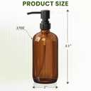 AmazerBath Amber Glass Soap Dispenser, 2 Pack Soap Dispenser Set with Stainless Steel Pump, Vintage Liquid Brown Soap Dispensers Bottle, 17 Oz Dish Soap and Hand Soap Dispensers for Bathroom Kitchen