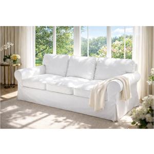 Heavy Cotton Ektorp Sofa 3 Seat Cover Replacement is Made Compatible for IKEA Ektorp Three Seat Sofa (White Sofa)