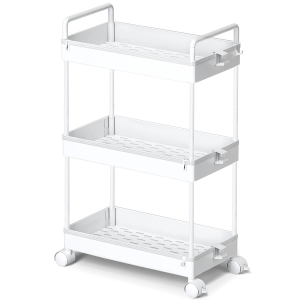 Ronlap 3 Tier Classic Storage Rolling Cart Slim Storage Cart with Wheels Slid