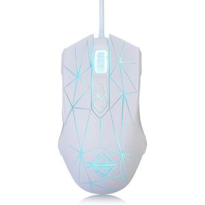 FIRSTBLOOD ONLY GAME. AJ52 Watcher RGB Gaming Mouse, Programmable 7 Buttons, Ergonomic LED Backlit USB Gamer Mice Computer Laptop PC, for Windows Mac Linux OS, Star White