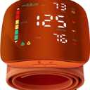 Wrist Blood Pressure Monitor with Led Touch Screen Adjustable Wrist Blood Pressure Cuff from 5.1 inches to 9.3 inches,Rechargeable Wrist bp Monitor with 99x2 Reading Memory and Carrying Case(Orange)