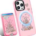 Toycamp for iPhone 14 Pro Max Case - Compatible with Magsafe Credit Card Holder Wallet Magnetic Cute Women Teen Girls Kawaii Girly Unique Castle Design Phone Cover for iPhone 14 Promax