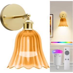 Battery Operated Wall Sconce, Decor Rechargeable Battery Wall Sconce, 10000mAh Dimmable Detachable Bulb and Remote, 18 Colors Wall Lamps for Bedroom Living Room Hallway (Complete Kit) Battery Operated Wall Sconce, Decor Rechargeable Battery Wall Sconce, 10000mAh Dimmable Detachable Bulb and Remote, 18 Colors Wall Lamps for Bedroom Living Room Hallway (Complete Kit)