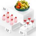 Extra Large Buffet Risers Set, 10" 12" 14" White Acrylic Food Risers for Buffet Table, Display Stand Shelf with Hollow Bottoms for Catering Dessert Collectibles Jewelry Figures Show (White)