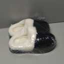 Women's Fur Snow Slippers Winter Home Plush Shoes EVA Light Living Room Boots(Black,40-41)