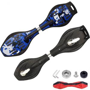 Caster Board Skateboard, Compact and Lightweight Caster Board Deluxe Junior Caster Board with Illuminating Wheels and 360 Degree Casters for More Excitement and Fun for Adults, 29.1"*7.4" (Blue)