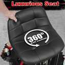 Rolling Stool with Wheels, Adjustable Height Pneumatic Garage Work Mechanic Stool Seat with Backrest, 400 LBS Capacity 360° Swivel Mechanic Crepper Chair with Tool Tray Storage, Black