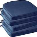 Outdoor Round Corner Seat Cushion, 17"x16"x2", Set of 4, Non Slip Seat Cushion Pads with Removable Cover for Patio Furniture, Garden Yard Lawn, Navy