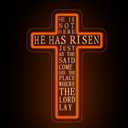 He Is Risen Neon Sign He Is Risen Led Light Jesus Neon Sign Easter Home Decor Jesus LED Light Christian Decor Easter Sign Outdoor Faith Prayer Room Wall Neon Decor Home Party, Wedding, Easter-16.5IN