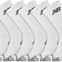 New Balance Unisex Adult Performance Recycled Crew Socks (6-Pack) (Medium, White)