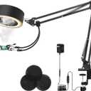 3-in-1 Solder Fume Extractor Smoke Absorber Remover with 26in Adjustable Arm, 3 Carbon Filters, Soldering Fan Lamp with 3 Colors 10 Brightness for PCB Repairing Laser Cutter ESD DIY Work Desoldering