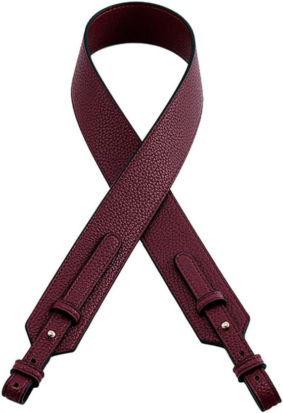 MOISTRI Grain Leather Purse Strap Adjustable Crossbody Replacement Straps for Handbags Monk Head Screws Detachable Silver Clasps Short Burgundy Red