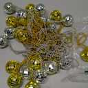 Junkin 48 Pieces Mirror Disco Ball Necklaces 70s Disco Party Favors Halloween Mini Balls Decoration,1.57 Inch Stage Props, Accessories, Festivals Party Favor Supplies (Gold, Silver)