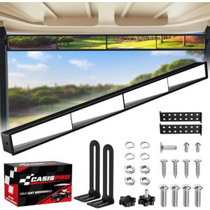 Universal Golf Cart 4 Panel Rear View Mirror for EZGO Yamaha Club Car, Wide Angle Golf Cart Mirrors, No Blind Spots