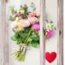 TJ.MOREE Flowers Shadow Box Display Case 13 x 16 Vintage Large Shadow Box Frame with Glass Window Door Farmhouse Deep Picture Frame Wedding Bouquet Memorabilia Photos Memory Box - White Pink (13x16)