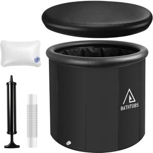 Ice Bath Tub, 31.5"x26" Portable Cold Plunge Tub for Athletes with Cover and Pump, Portable Bathtub for Home, Gym, Backyard, Spa, Indoor & Outdoor Use