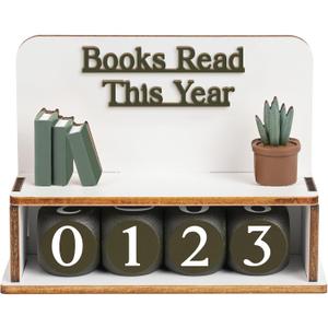 Books Read This Year Counter Valentines Day Gifts For Women Readers, Personalized Book Counter Tracker Bookshelf Decor, Bookish Gifts Accessories For Book Lovers, Bookworm, Bookclub Stocking Stuffers (Dice - Green)