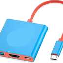 USB C to HDMI 4K Adapter 100W PD Hub, Portable Docking Station(Blue)