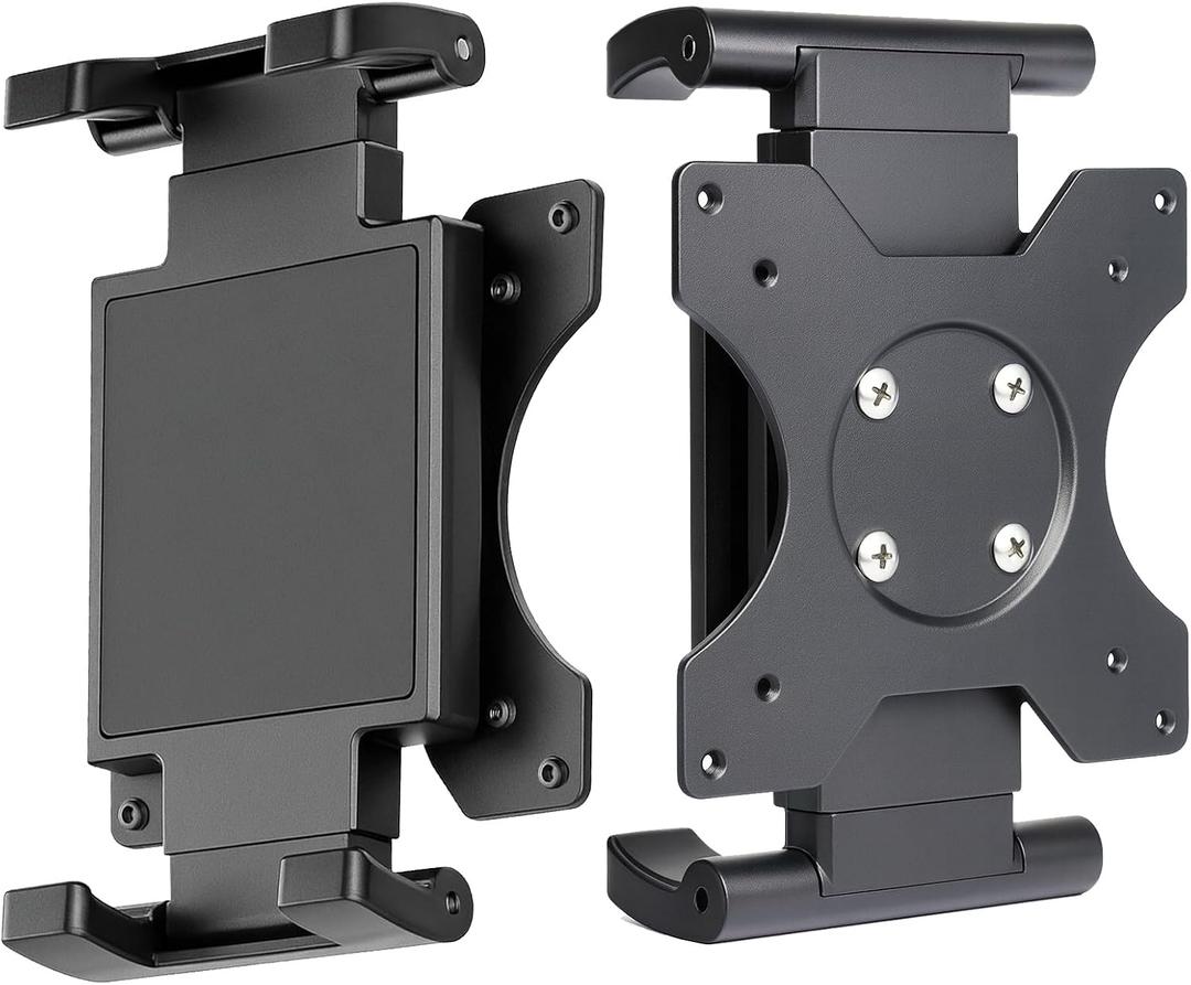 Universal VESA Mount Adapter for Tablets Spring Clamp Holder for iPad and Portable Monitors up to 15.6 Fits VESA 75x75 & 100x100 Compatible with Surface, Galaxy Tab, and 2-in-1 Laptops