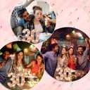 Treela 8.7'' Birthday Decorative LED Light up Numbers, Glitter Marquee Number Sign for Night Birthday Party Decorations Anniversary Bar LED Sign Backdrop Wall Table Centerpieces(30th,Rose Gold)