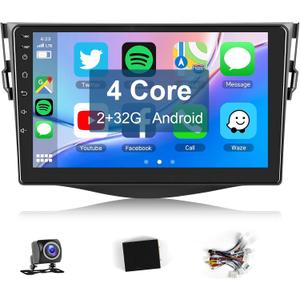 Leadfan Car Radio for Toyota RAV4 2006-2012 Stereo Replacement with Wireless Carplay Android Auto 9'' Touchscreen Bluetooth WiFi GPS Navigation SWC MirrorLink Backup Camera Compatible with JBL Audio
