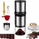 Portable Coffee Grinder,USB Rechargeable Coffee Maker,Electric Stainless Steel Burr Burr Coffee Grinders, Espresso Battery Coffee Bean Grinder Machine With 15 Gind Settings For Home Use (Black9109)
