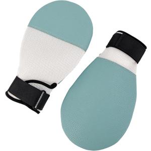 Dementia Restraint Gloves, 2Pcs Hand Protective Gloves for Elderly or Dementia Patients, Restraint Mitts for elderly (Light Blue)