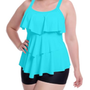 PaintSand Womens Plus Size Tankini Flounce Top Swimsuit with Boyshorts Bathing Suit 2025 (US, Numeric, 14, Plus, Regular, Sky Blue)