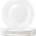 White Ceramic Dinner Plates Set of 4, 10 Inch Porcelain Dinner Plates for Salad, Pasta, and Steak  Microwave and Dishwasher Safe Dinnerware