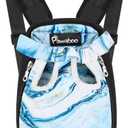 Pawaboo Pet Carrier Backpack, Adjustable Pet Front Cat Dog Carrier Backpack Travel Bag, Legs Out, Easy-Fit for Traveling Hiking Camping for  Dogs Cats Puppies, Extra Large, Blue Marble