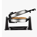 Chefman Rotating Belgian Waffle Maker, 180° Flip Iron w/ NonStick Plates, Adjustable Timer, Locking Lid, & Drip Plate, Space Saving Storage, MessFree Breakfast, Stainless Steel/Black