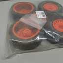 4PCS 1/10 RC Short Course Truck Tire, All-Terrain Rubber Tire and Nylon Wheel with 12mm/17mm Hex Compatible with 1/10 Traxxas Slash 4WD 2WD Arrma Senton Axial Losi Redcat RC Buggy, Orange