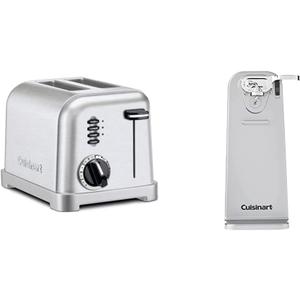 Cuisinart CPT-160 Metal Classic 2-Slice Toaster, Brushed Stainless & CCO-55 Deluxe Electric Can Opener, Chrome